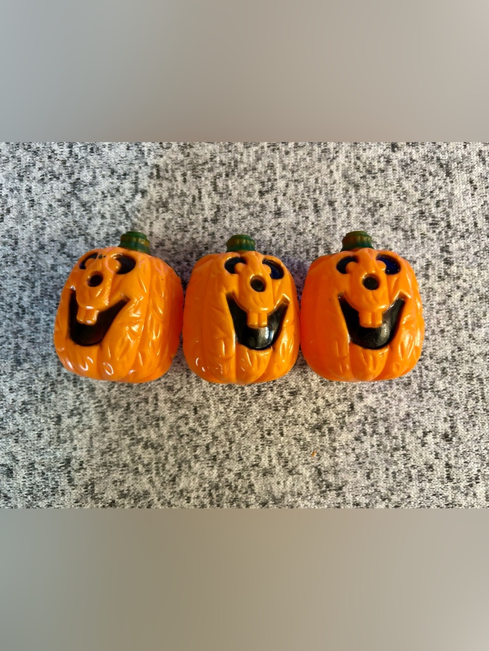 Vintage NOMA 3" Jack-O-Lantern Crinkle Blow Mold Replacement Light Covers